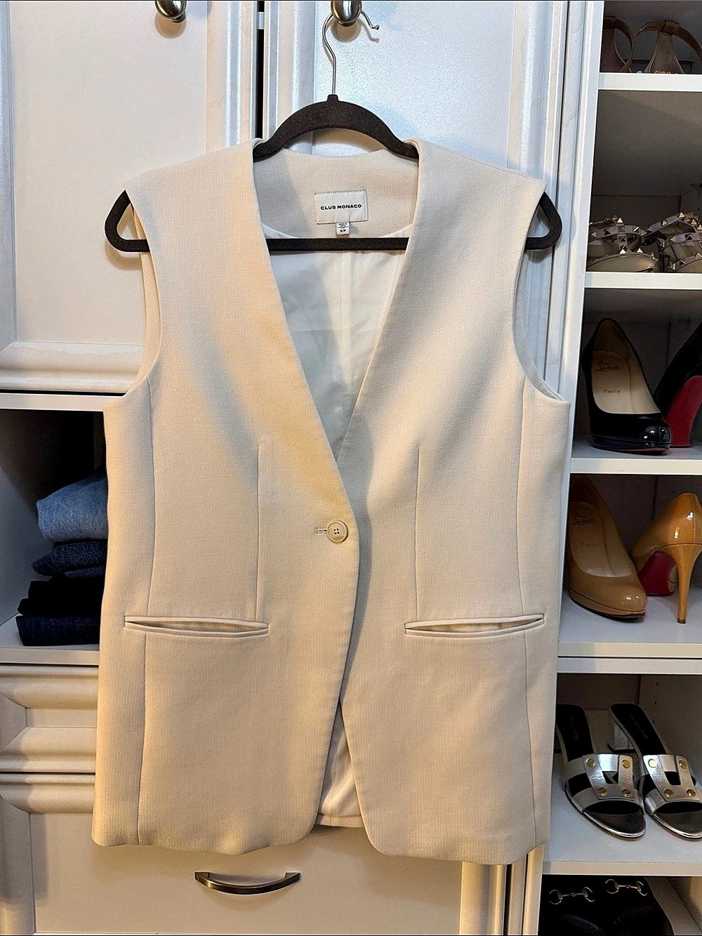 Club Monaco Flawless Vest Sleeveless White Small